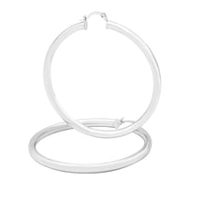 Silver-Tone Plain Hoop Earrings — 4 mm - Sun Imperial product photo 12
