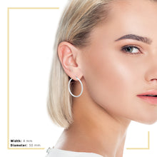 Silver-Tone Plain Hoop Earrings — 4 mm - Sun Imperial product photo 6