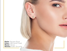Square CZ Stud Earrings — Style 17 - Sun Imperial product photo 11