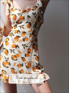 Sun-imperial Strapless Straps Women Dresses Lim Print Ruffles Elastic Waist Short Dress Ladies vintage SUN-IMPERIAL United States