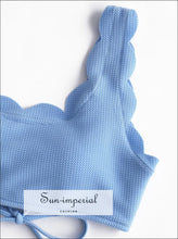 Textured Scallop-Trim High-Waist Bikini Set - Sun Imperial product photo 4