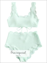 Textured Scallop-Trim High-Waist Bikini Set - Sun Imperial product photo 7
