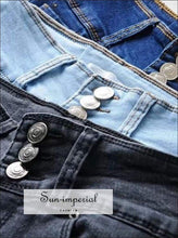 Sun-imperial Three Buttons up Pencil Jeans Sexy Skinny Denim Pants High Street Fashion