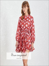 Tia Floral Tie-Dye Puff-Sleeve Mini Dress - Sun Imperial product photo 1
