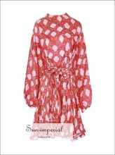 Tia Floral Tie-Dye Puff-Sleeve Mini Dress - Sun Imperial product photo 2