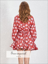 Tia Floral Tie-Dye Puff-Sleeve Mini Dress - Sun Imperial product photo 3