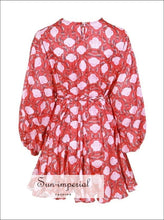 Tia Floral Tie-Dye Puff-Sleeve Mini Dress - Sun Imperial product photo 4