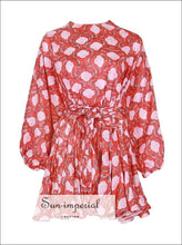 Tia Floral Tie-Dye Puff-Sleeve Mini Dress - Sun Imperial product photo 5