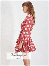 Tia Floral Tie-Dye Puff-Sleeve Mini Dress - Sun Imperial product photo 6