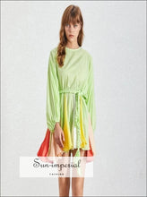 Tia Green Tie-Dye Pleated A-Line Mini Dress - Sun Imperial product photo 1