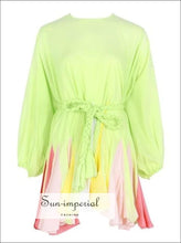 Tia Green Tie-Dye Pleated A-Line Mini Dress - Sun Imperial product photo 2