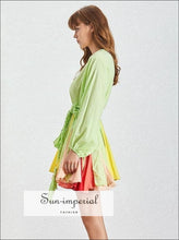 Tia Green Tie-Dye Pleated A-Line Mini Dress - Sun Imperial product photo 4