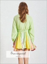 Tia Green Tie-Dye Pleated A-Line Mini Dress - Sun Imperial product photo 6