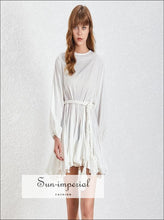 Tia White Tie-Dye A-Line Mini Dress - Sun Imperial product photo 1
