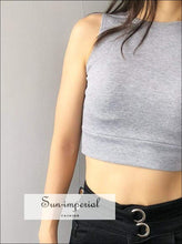 Sun-imperial Tie back Crop Tank top with Cut out detail High Street Fashion