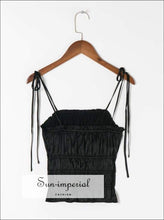 Tie-Shoulder Ruffle-Hem Satin Cami Top - Sun Imperial product photo 4