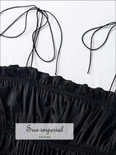 Tie-Shoulder Ruffle-Hem Satin Cami Top - Sun Imperial product photo 5