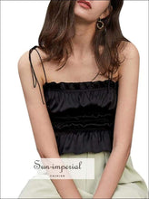 Tie-Shoulder Ruffle-Hem Satin Cami Top - Sun Imperial product photo 7