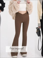V-front ribbed knit flared leggings - Sun Imperial (photo 3)