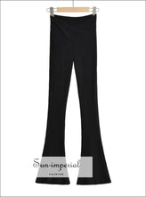 V-front ribbed knit flared leggings - Sun Imperial (photo 7)