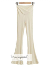V-front ribbed knit flared leggings - Sun Imperial (photo 8)