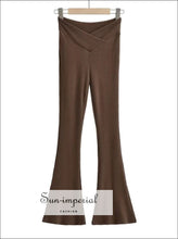 V-front ribbed knit flared leggings - Sun Imperial (photo 9)