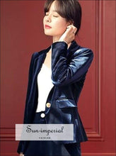 Velvet Blazer and Pants Set with Button Detail - Sun Imperial product photo 10