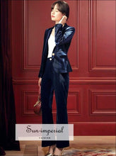 Velvet Blazer and Pants Set with Button Detail - Sun Imperial product photo 3