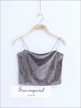 Sun-imperial Velvet Straps Camis Girls' Straps Crop Tops Camisoles High Street Fashion