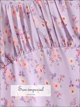 Sun-imperial Vintage Floral Women Midi Dress Spring Square Collar Elastic Romantics Vacation SUN-IMPERIAL United States