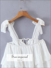 White layered lace ruffle tie strap mini dress - Sun Imperial (photo 4)