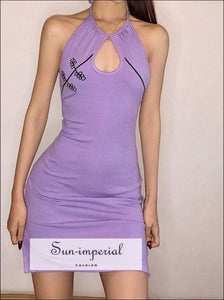 Sun-imperial Women Chinese Style Halter Cut out Embroidery Mini Dress with Detachable Mesh Sleeves Basic style, dress, High quality mini 