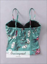 Sun-imperial Women Padded Cup Floral Print Camisole Cup detail Satin Camis High Street Fashion