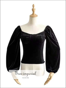 High-neck velvet blouse - Women