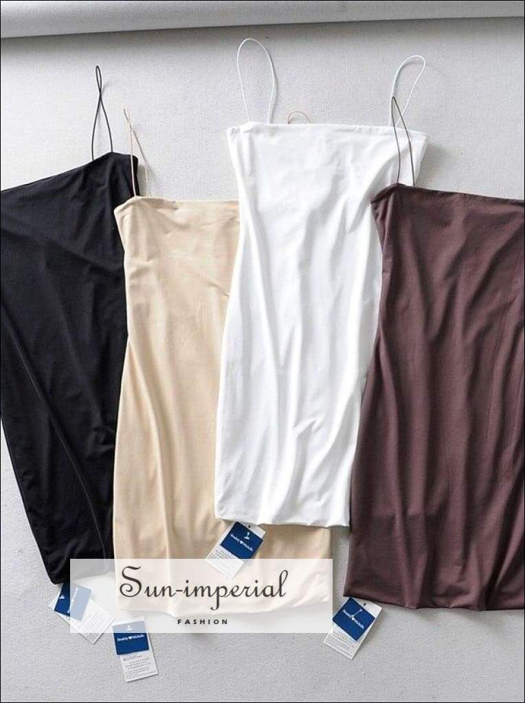 Sun-imperial - Sun-imperial women two layers bodycon mini dress petite basic cami strap bodycon Black / S Sun-imperial - Sun-imperial women two layers bodycon mini dress petite basic cami strap bodycon Black / S