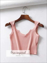 Sun-imperial Women V Cut front Crop Tank High Street Fashion SUN-IMPERIAL United States