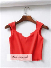 Sun-imperial Women V Cut front Crop Tank High Street Fashion SUN-IMPERIAL United States