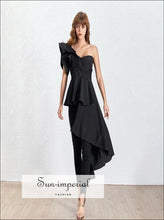 Women's asymmetrical one-shoulder puff blouse