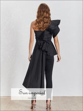 Women's asymmetrical one-shoulder puff blouse