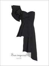 Women's asymmetrical one-shoulder puff blouse