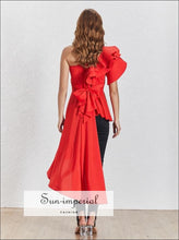 Women's asymmetrical one-shoulder puff blouse