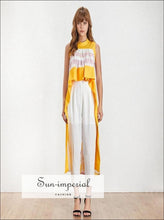 Women's asymmetrical vintage sleeveless blouse