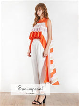 Women's asymmetrical vintage sleeveless blouse