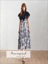 Women's floral mesh lace midi dress
