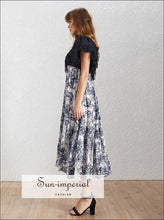 Women's floral mesh lace midi dress