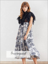 Women's floral mesh lace midi dress