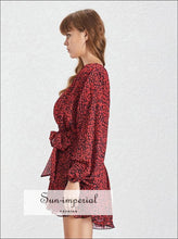 Women's floral V-neck flare sleeve romper