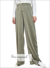 Women's high waist wide leg casual trousers