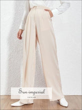 Women's high waist wide leg casual trousers