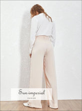Women's high waist wide leg casual trousers